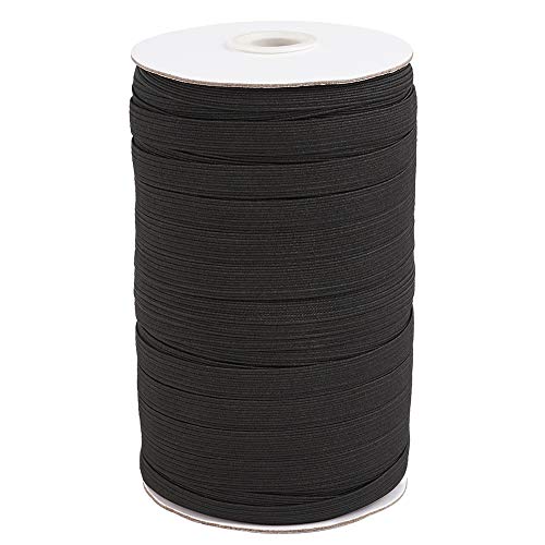 PandaHall Elastisches Band, 10 mm, schwarz, flach, elastisches Band zum Nähen, 91 m/Rolle PandaHall Elastisches Band, 10 mm, schwarz, flach, elastisches Band zum Nähen, 91 m/Rolle von PH PandaHall