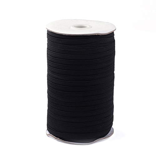 PandaHall Elastisches Band, 12 mm, schwarz, flach, elastisches Band zum Nähen, 91 m/Rolle PandaHall Elastisches Band, 12 mm, schwarz, flach, elastisches Band zum Nähen, 91 m/Rolle von PH PandaHall