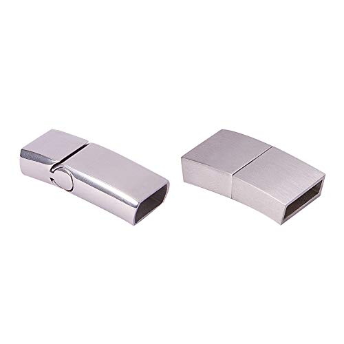 PandaHall Elite - 2pcs Magnetic Matte Armband Verschlüsse in 304 Edelstahl für Schmuckherstellung, Rechteck, Edelstahl Farbe, 21x11x5mm, Bohrung: 2.5x10mm; 13x32x8mm, Loch: 6x11mm PandaHall Elite - 2pcs Magnetic Matte Armband Verschlüsse in 304 Edelstahl für Schmuckherstellung, Rechteck, Edelstahl Farbe, 21x11x5mm, Bohrung: 2.5x10mm; 13x32x8mm, Loch: 6x11mm von PH PandaHall