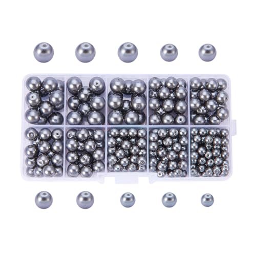 PandaHall Elite 340 Stück Grau Pearlized Runde Glas Perlen PandaHall Elite 340 Stück Grau Pearlized Runde Glas Perlen von PH PandaHall