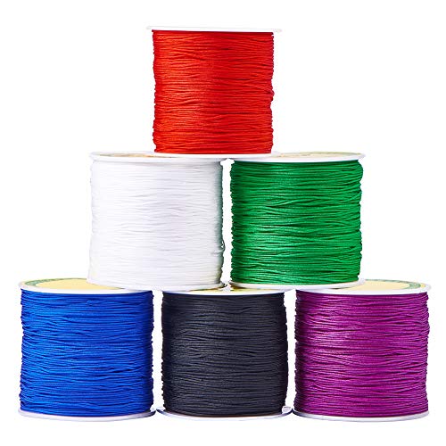 PandaHall Elite 6 Rollen 100 Yard/Rolle 0,8 mm Nylon Beading String Knotenkordel, chinesische Knoten Cord Nylon Shamballa Macrame Gewinde Sicke Cord, 6 gemischte Farben PandaHall Elite 6 Rollen 100 Yard/Rolle 0,8 mm Nylon Beading String Knotenkordel, chinesische Knoten Cord Nylon Shamballa Macrame Gewinde Sicke Cord, 6 gemischte Farben von PandaHall
