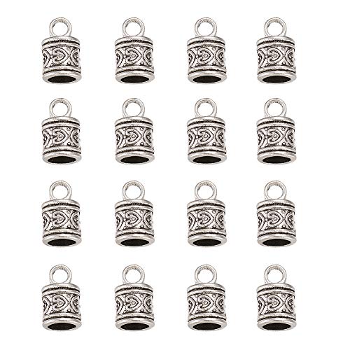 PandaHall Endkappen für Lederschnur, antikes Silber, 16 x 9 mm, zum Einkleben, für Quasten, Kumihimo Schmuckherstellung, 100 Stück PandaHall Endkappen für Lederschnur, antikes Silber, 16 x 9 mm, zum Einkleben, für Quasten, Kumihimo Schmuckherstellung, 100 Stück von PandaHall