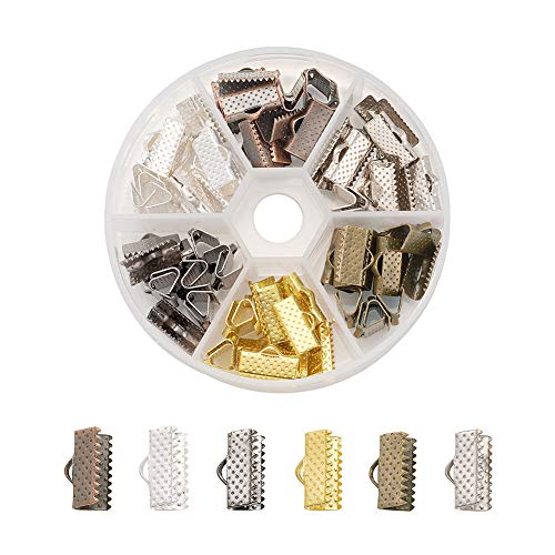 PandaHall Endklemmen aus Eisen, 7 x 13 mm, 6 Farben, Bandklemmen, Kordelendverschlüsse für DIY-Schmuckherstellung, 90 Stück PandaHall Endklemmen aus Eisen, 7 x 13 mm, 6 Farben, Bandklemmen, Kordelendverschlüsse für DIY-Schmuckherstellung, 90 Stück von PH PandaHall