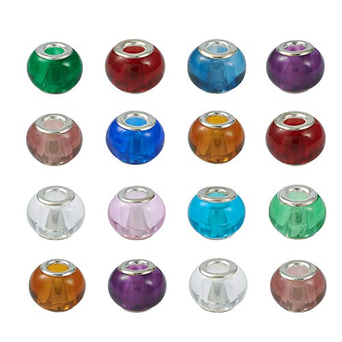 PandaHall Facettierte Muranoglas Perlen, großes Loch, europäische Glasperlen für Schmuckherstellung, 1-15 x 12 mm PandaHall Facettierte Muranoglas Perlen, großes Loch, europäische Glasperlen für Schmuckherstellung, 1-15 x 12 mm von PH PandaHall