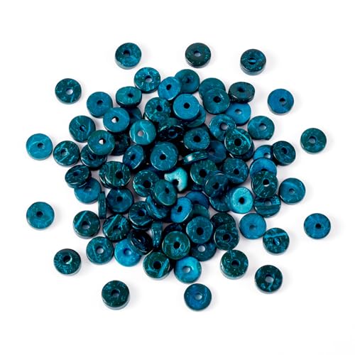 PandaHall Flache runde Kokosnussperlen, blaue Kokosnussschalen-Perlen, Rondelle-Scheibe, lose Perlen für Ohrringe, Armbänder, Halsketten, Schmuckherstellung, 100 Stück PandaHall Flache runde Kokosnussperlen, blaue Kokosnussschalen-Perlen, Rondelle-Scheibe, lose Perlen für Ohrringe, Armbänder, Halsketten, Schmuckherstellung, 100 Stück von PH PandaHall