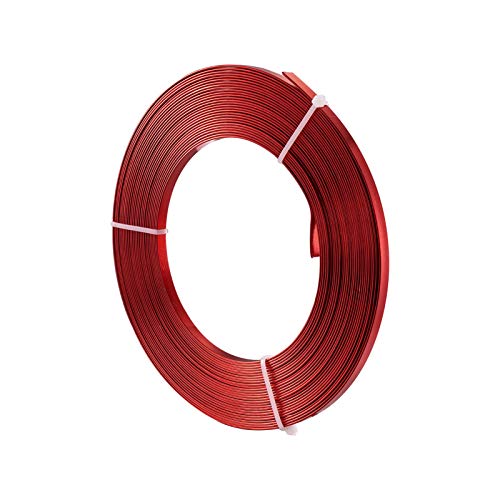 PandaHall Flacher Aluminiumdraht, 10 m, 5 mm breit, Metall, Kunstdraht, Schmuckdraht, Basteldraht für Modellierung, Gartenarbeit, Geschenkverpackung, Schmuckhandwerk, Rot PandaHall Flacher Aluminiumdraht, 10 m, 5 mm breit, Metall, Kunstdraht, Schmuckdraht, Basteldraht für Modellierung, Gartenarbeit, Geschenkverpackung, Schmuckhandwerk, Rot von PH PandaHall