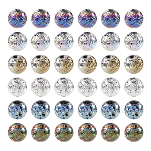 PandaHall Galvanisierte natürliche Lavastein-Perlen, 6 Farben, rund, 6,5 mm, gemischte Farben, Bastelperlen, 150 Stück PandaHall Galvanisierte natürliche Lavastein-Perlen, 6 Farben, rund, 6,5 mm, gemischte Farben, Bastelperlen, 150 Stück von PandaHall