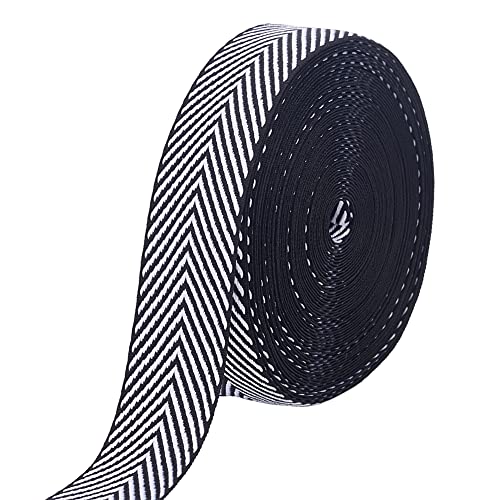 PandaHall Gestreiftes Band, 9.6 Yard, 1" breites Polyesterband, Schwarz-Weiß Gestreiftes Baumwollgewebe, Köperband, Fischgrätenband Für Rucksäcke, Handtaschen, Kleider, Gürtel, Hüte, Heimdekoration PandaHall Gestreiftes Band, 9.6 Yard, 1" breites Polyesterband, Schwarz-Weiß Gestreiftes Baumwollgewebe, Köperband, Fischgrätenband Für Rucksäcke, Handtaschen, Kleider, Gürtel, Hüte, Heimdekoration von PH PandaHall