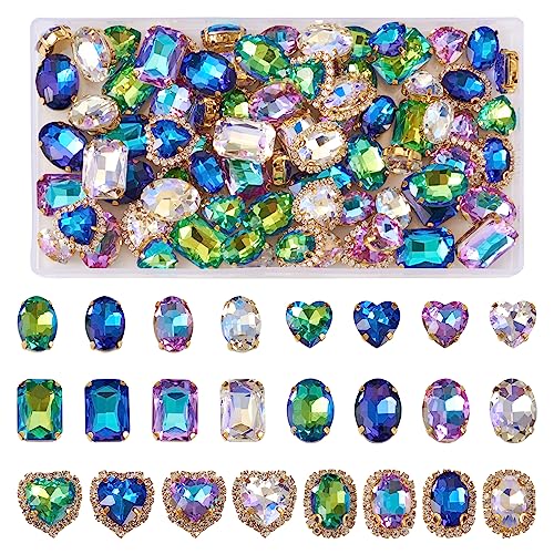 PandaHall Glas-Strasssteine zum Aufnähen, flache Rückseite, Kristall, Herz, oval, rechteckig, für Kleider, Kleidung, Schuhe, Taschen, Dekorationen, 80 Stück PandaHall Glas-Strasssteine zum Aufnähen, flache Rückseite, Kristall, Herz, oval, rechteckig, für Kleider, Kleidung, Schuhe, Taschen, Dekorationen, 80 Stück von PH PandaHall