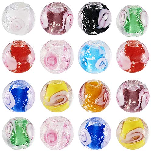 PandaHall Glasperlen, leuchtende lose Perlen für Schmuckherstellung, Rund mit Blumen-8 mm-100 Stück. PandaHall Glasperlen, leuchtende lose Perlen für Schmuckherstellung, Rund mit Blumen-8 mm-100 Stück. von PH PandaHall