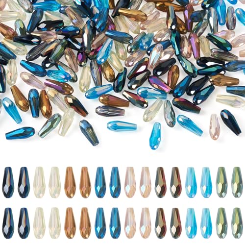 PandaHall Glasperlen in Tropfenform, facettiert, Wassertropfen, Kristallperlen, Tropfen-Charms für selbstgemachte Halsketten, Armbänder, Ohrringe, Schmuckherstellung, 160 Stück PandaHall Glasperlen in Tropfenform, facettiert, Wassertropfen, Kristallperlen, Tropfen-Charms für selbstgemachte Halsketten, Armbänder, Ohrringe, Schmuckherstellung, 160 Stück von PH PandaHall