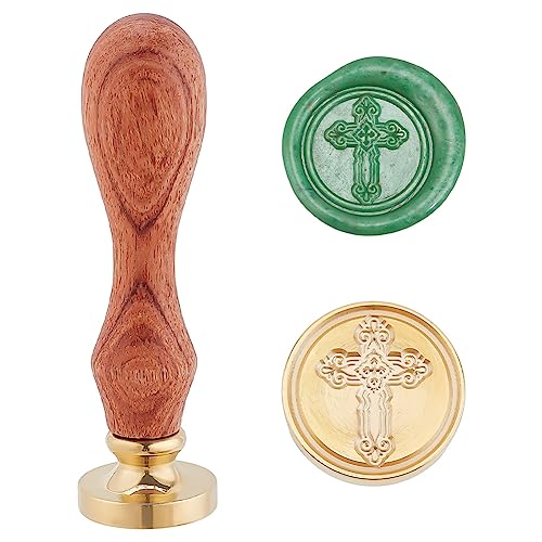 PandaHall Jesus Cross Wax Siegelstempel Vintage Retro Cross Siegelstempel zur Verschönerung von Umschlägen, Partyeinladung, Weinverpackungen, Geschenkverpackungen, Grußkarten von PH PandaHall