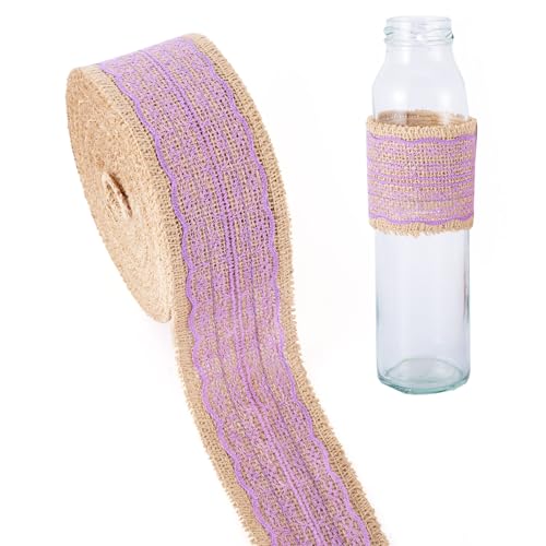 PandaHall Juteband auf Rollen mit Spitzenbesatz, 58 mm, Juteband, Sackleinenbänder für Geschenkverpackungen, Basteln, Hochzeit, Weihnachten, Dekoration, mittelgroße Orchidee, 10 m PandaHall Juteband auf Rollen mit Spitzenbesatz, 58 mm, Juteband, Sackleinenbänder für Geschenkverpackungen, Basteln, Hochzeit, Weihnachten, Dekoration, mittelgroße Orchidee, 10 m von PandaHall
