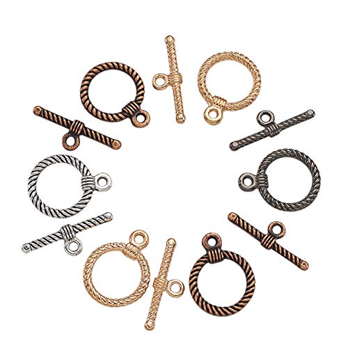 PandaHall Knebelverschlüsse im tibetischen Stil, Legierung, 4 Farben, für Halsketten, Armbänder, Schmuckherstellung, 20 Sets PandaHall Knebelverschlüsse im tibetischen Stil, Legierung, 4 Farben, für Halsketten, Armbänder, Schmuckherstellung, 20 Sets von PH PandaHall