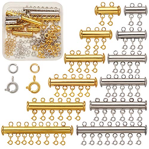 PandaHall Magnetischer Schiebeverschluss aus Messing, Rohrverschlüsse, 2–8 Ständer mit offenen Binderingen und Federring-Verschlüssen für Armbänder, Halsketten, Schmuckherstellung PandaHall Magnetischer Schiebeverschluss aus Messing, Rohrverschlüsse, 2–8 Ständer mit offenen Binderingen und Federring-Verschlüssen für Armbänder, Halsketten, Schmuckherstellung von PH PandaHall