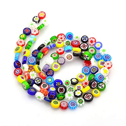 PandaHall Millefiori-Glasperlen, flach, rund, 7 ~ 9 x 3 mm, Lampwork-Glasperlen mit einzelner Blume für DIY-Schmuckherstellung, zufällige Farbauswahl PandaHall Millefiori-Glasperlen, flach, rund, 7 ~ 9 x 3 mm, Lampwork-Glasperlen mit einzelner Blume für DIY-Schmuckherstellung, zufällige Farbauswahl von PH PandaHall