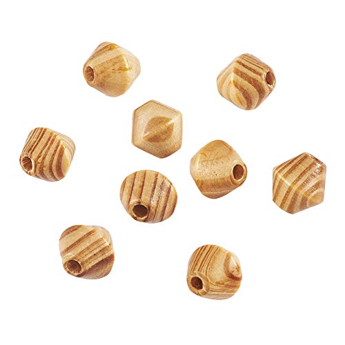 PandaHall Natürliche Holzperlen, Doppelkegel, 16 x 15 mm, großes Loch, Abstandshalter für Makramee, Basteln, Schmuckherstellung, Heimdekoration, Loch: 5 mm, 20 Stück von PH PandaHall