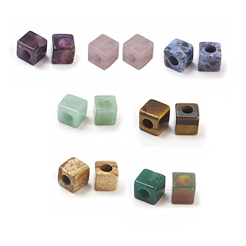 PandaHall Natürliche und synthetische Edelsteine, europäische Perlen, Würfel großes Loch Edelsteinperlen 10x10x10 mm Chakra-Heilung Abstandshalter lose Perlen für europäische Charm-Armbänder, 20 Stück PandaHall Natürliche und synthetische Edelsteine, europäische Perlen, Würfel großes Loch Edelsteinperlen 10x10x10 mm Chakra-Heilung Abstandshalter lose Perlen für europäische Charm-Armbänder, 20 Stück von PH PandaHall