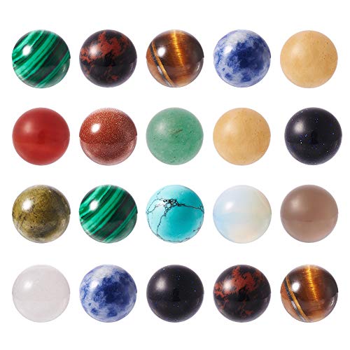 PandaHall Natürliche und synthetische gemischte Steinperlen, 9-11 mm, ohne Loch, ungebohrt, runde Edelsteine, lose Perlen für Schmuckherstellung, Basteln, zufällige Farbauswahl, 50 Stück PandaHall Natürliche und synthetische gemischte Steinperlen, 9-11 mm, ohne Loch, ungebohrt, runde Edelsteine, lose Perlen für Schmuckherstellung, Basteln, zufällige Farbauswahl, 50 Stück von PandaHall