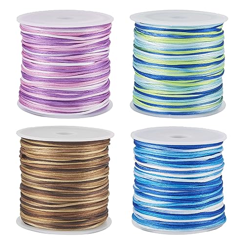 PandaHall Nylonfaden für Perlenschnur, 1 mm, Segment, gefärbt, chinesische Knotenschnur für Armbänder, Halsketten, Schmuckherstellung, Makramee-Handwerk, 4 Rollen PandaHall Nylonfaden für Perlenschnur, 1 mm, Segment, gefärbt, chinesische Knotenschnur für Armbänder, Halsketten, Schmuckherstellung, Makramee-Handwerk, 4 Rollen von PandaHall