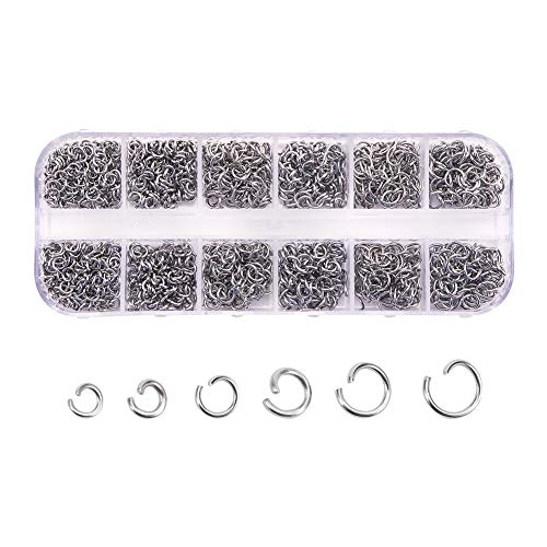PandaHall Offene Biegeringe aus Edelstahl, 4 mm, 5 mm, 6 mm, verschiedene Größen, zur Schmuckherstellung, Schlüsselanhänger PandaHall Offene Biegeringe aus Edelstahl, 4 mm, 5 mm, 6 mm, verschiedene Größen, zur Schmuckherstellung, Schlüsselanhänger von PH PandaHall