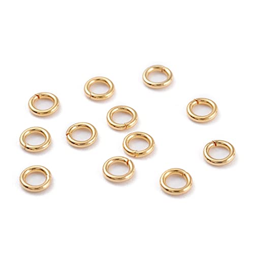 PandaHall Offene Binderinge aus 304 Edelstahl, 5 x 0,7 mm, geschlossen, aber ungelötet, echt 18 Karat vergoldetes Metall, Spaltringe für DIY-Schmuckreparatur, 500 Stück PandaHall Offene Binderinge aus 304 Edelstahl, 5 x 0,7 mm, geschlossen, aber ungelötet, echt 18 Karat vergoldetes Metall, Spaltringe für DIY-Schmuckreparatur, 500 Stück von PH PandaHall