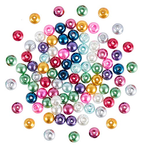 PandaHall Packung mit 200 verschiedenen gemischten Farben 6 mm runde Glasperlen für die Schmuckherstellung, Loch: 0,5 mm PandaHall Packung mit 200 verschiedenen gemischten Farben 6 mm runde Glasperlen für die Schmuckherstellung, Loch: 0,5 mm von PH PandaHall