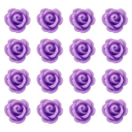 PandaHall Rosenperlen aus Kunstharz, violett, blickdicht, Abstandshalter, lose Perlen, flache Rückseite, Cabochons, Verzierungen mit 1 mm Loch, für Scrapbooking, DIY, Halsketten, 50 Stück PandaHall Rosenperlen aus Kunstharz, violett, blickdicht, Abstandshalter, lose Perlen, flache Rückseite, Cabochons, Verzierungen mit 1 mm Loch, für Scrapbooking, DIY, Halsketten, 50 Stück von PH PandaHall