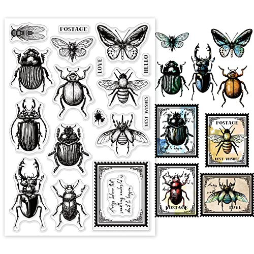 PH PandaHall Schmetterlinge Libelle Stempel, Vintage Klare Insekten Stempel Transparente Siegelstempel Für Winter Weihnachten Papierhandwerk Kunsthandwerk Scrapbooking Zubehör, 11x16 cm PH PandaHall Schmetterlinge Libelle Stempel, Vintage Klare Insekten Stempel Transparente Siegelstempel Für Winter Weihnachten Papierhandwerk Kunsthandwerk Scrapbooking Zubehör, 11x16 cm von PH PandaHall