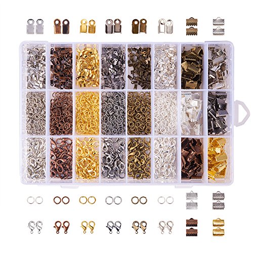 PandaHall Schmuckzubehör-Sets mit Eisenkordelenden Bandenden Biegeringen und Zinklegierungs-Karabinerhaken Mischfarbe PandaHall Schmuckzubehör-Sets mit Eisenkordelenden Bandenden Biegeringen und Zinklegierungs-Karabinerhaken Mischfarbe von PH PandaHall