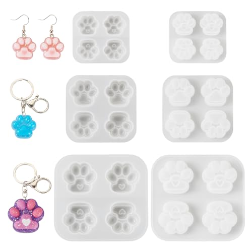 PandaHall Silikonformen mit Pfotenabdruck-Anhänger, Katzen- und Hundefüße, Gießharz-Formen, UV-Epoxidharz-Form für Bastelarbeiten, Schmuckherstellung, 3 Stück PandaHall Silikonformen mit Pfotenabdruck-Anhänger, Katzen- und Hundefüße, Gießharz-Formen, UV-Epoxidharz-Form für Bastelarbeiten, Schmuckherstellung, 3 Stück von PH PandaHall