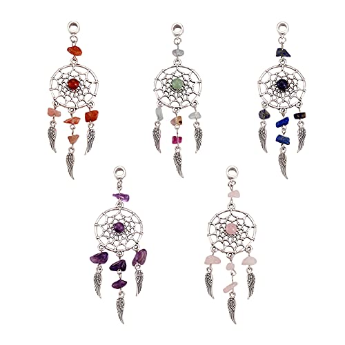 PandaHall Traumfänger-Perlen mit natürlichen Edelstein-Perlen und Federn, für selbstgemachte Halsketten, Armbänder, Schmuckherstellung, zufällige Farbauswahl, 30 Stück PandaHall Traumfänger-Perlen mit natürlichen Edelstein-Perlen und Federn, für selbstgemachte Halsketten, Armbänder, Schmuckherstellung, zufällige Farbauswahl, 30 Stück von PandaHall