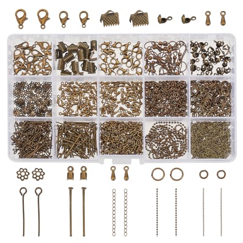 PandaHall Über 870 Pcs Schmuck Finden Kits mit Hummer Klauen Klammern Jump Ring Band Clamp End Ohrring Haken Blume Bead Cap Schnur Ende Augen Pin Kopf Pin Verlängerungskette Spitze Knoten Drop End PandaHall Über 870 Pcs Schmuck Finden Kits mit Hummer Klauen Klammern Jump Ring Band Clamp End Ohrring Haken Blume Bead Cap Schnur Ende Augen Pin Kopf Pin Verlängerungskette Spitze Knoten Drop End von PH PandaHall