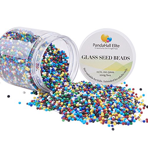 PandaHall ca. 6000 Stück 11/0 Glas Rocailles undurchsichtige Farben Runde Pony Bead Mini Spacer Beads Durchmesser 2mm für Schmuckherstellung von PH PandaHall