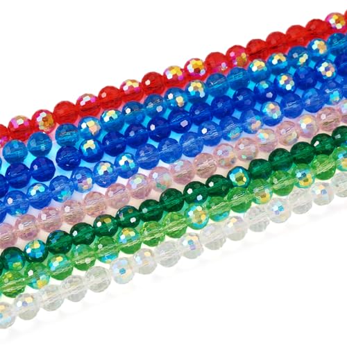 PandaHall facettierte Glasperlen, rund, Kristallglas, lose Kugeln, kleine Perlen für Freundschaftsarmbänder, Halsketten, Ohrringe, Schmuckherstellung, 8 Stränge PandaHall facettierte Glasperlen, rund, Kristallglas, lose Kugeln, kleine Perlen für Freundschaftsarmbänder, Halsketten, Ohrringe, Schmuckherstellung, 8 Stränge von PH PandaHall