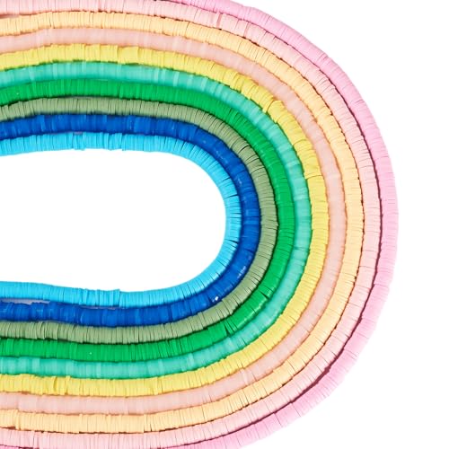 Pandahall 10 Stränge Polymer-Ton-Perlen, 6 mm, Heishi-Abstandshalter-Perlen, Bonbonfarben, handgefertigt, niedlich, flach, rund, lose Perle für DIY Freundschaftsarmband, Halskette, Ohrringe Pandahall 10 Stränge Polymer-Ton-Perlen, 6 mm, Heishi-Abstandshalter-Perlen, Bonbonfarben, handgefertigt, niedlich, flach, rund, lose Perle für DIY Freundschaftsarmband, Halskette, Ohrringe von PH PandaHall