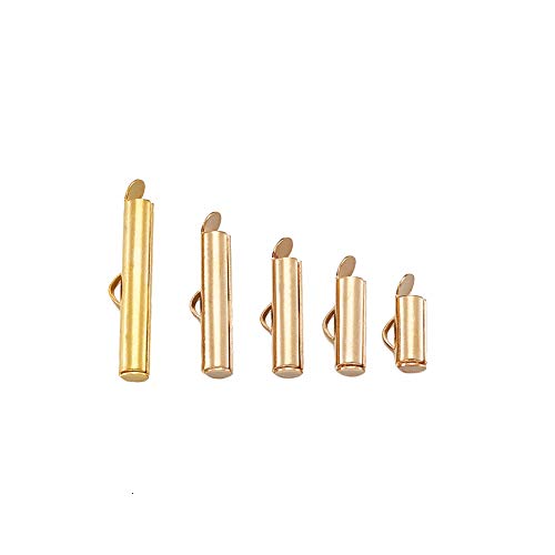Pandahall 100 teile/satz Goldene Messing Slider Endkappen 5 Größe Slide On End Verschluss Rohre für Halskette Schmuck Machen Pandahall 100 teile/satz Goldene Messing Slider Endkappen 5 Größe Slide On End Verschluss Rohre für Halskette Schmuck Machen von PandaHall