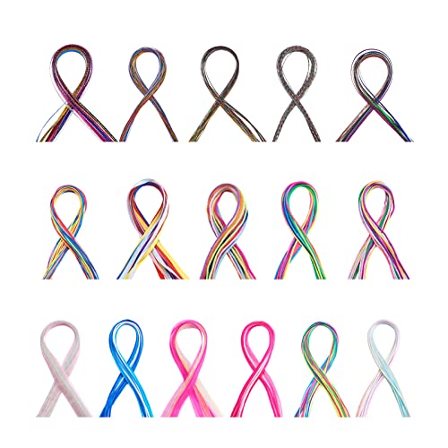 Pandahall 16 Style Haar Zöpfe Seil Strähnen Haar Flechten Schnur für DIY Bunte Styling Haarschmuck Schmuckherstellung von PandaHall