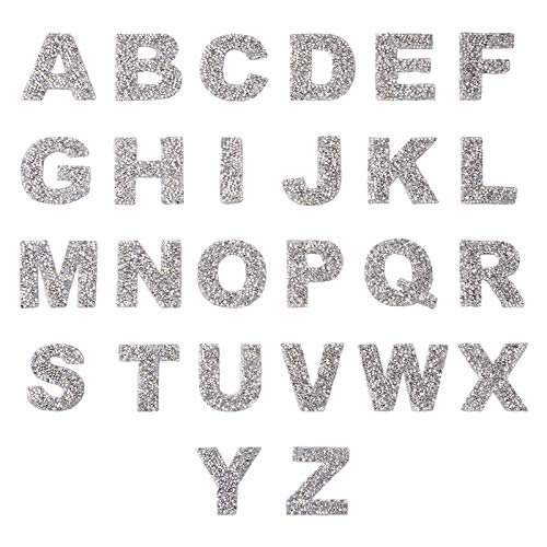 Pandahall 26 Stück Strass-Aufnäher zum Aufbügeln, Alphabet, selbstklebend, Kristall, A-Z-Buchstaben-Abzeichen für Hüte, Hemden, Schuhe, Jeans, Taschen, Reparatur, Silber Pandahall 26 Stück Strass-Aufnäher zum Aufbügeln, Alphabet, selbstklebend, Kristall, A-Z-Buchstaben-Abzeichen für Hüte, Hemden, Schuhe, Jeans, Taschen, Reparatur, Silber von PH PandaHall