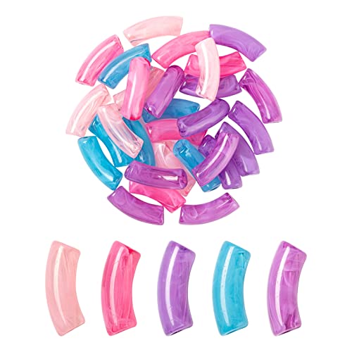 Pandahall 30 Stück gebogene Acryl-Röhrenperlen Imitation Edelstein lose Perlen Spacer großes Loch für Armbänder Schmuckherstellung Pandahall 30 Stück gebogene Acryl-Röhrenperlen Imitation Edelstein lose Perlen Spacer großes Loch für Armbänder Schmuckherstellung von PH PandaHall