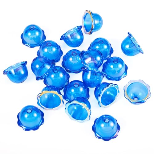 Pandahall 30 Stück transparente Acryl-Blumen-Perlenkappen, transparente Windglocken-Perlen, 24 mm, UV-Beschichtung, Quallen, Angelperlen für Ohrringe, Windspiele, Handwerk, Schmuckherstellung von PH PandaHall