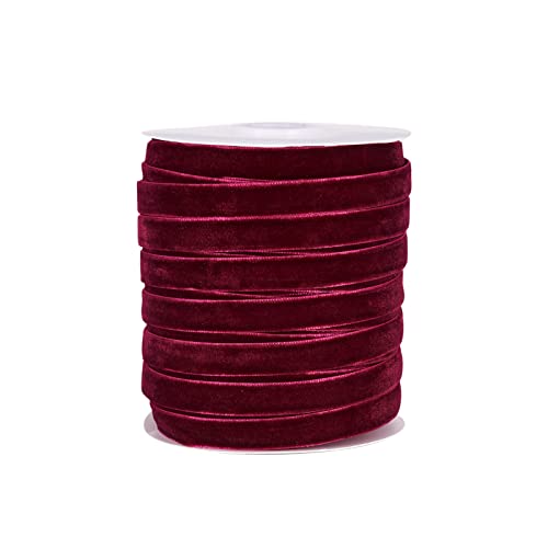 Pandahall 45,7 m Samtband, 0,95 cm, einseitiges Satinband, Rolle, Dekoration, Spitzenbesatz für Geschenkverpackung, Haarschleifen, Clips, Herstellung von mittelviolett, rot Pandahall 45,7 m Samtband, 0,95 cm, einseitiges Satinband, Rolle, Dekoration, Spitzenbesatz für Geschenkverpackung, Haarschleifen, Clips, Herstellung von mittelviolett, rot von PH PandaHall