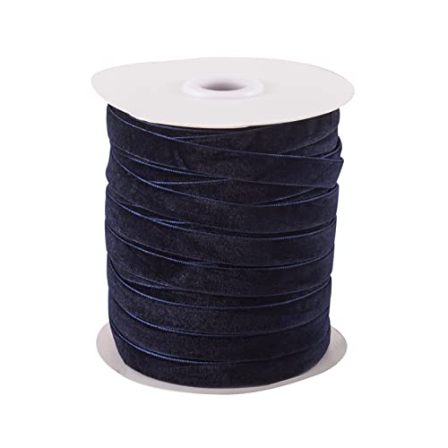 Pandahall 45,7 m Samtband, 0,95 cm, einseitiges Satinband, Rolle, Dekoration, Spitzenbesatz für Geschenkverpackung, Verpackung, Haarschleifen, Clips, Mitternachtsblau Pandahall 45,7 m Samtband, 0,95 cm, einseitiges Satinband, Rolle, Dekoration, Spitzenbesatz für Geschenkverpackung, Verpackung, Haarschleifen, Clips, Mitternachtsblau von PandaHall