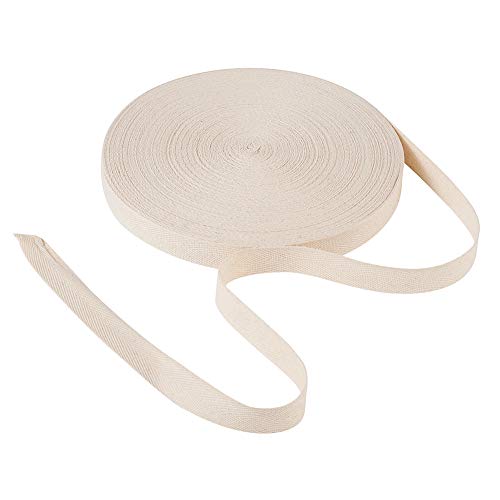 Pandahall 50 m Baumwoll-Köperband, Fischgrätenband, Rolle zum Nähen, Basteln, Schneidern, Binden, Gurtband, Geschenkverpackung, Tasche, Gürtel, Leinen, 20 mm von PH PandaHall