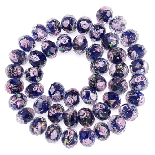 Pandahall 60 Stück blaue Rosenblüten, Lampwork-Perlen, Millefiori-Blumen-Glasperlen, Kristallblumen-Perlen, Goldsand, Lampwork-Perlen für Armband, Halskette, Handwerk, Schmuckherstellung Pandahall 60 Stück blaue Rosenblüten, Lampwork-Perlen, Millefiori-Blumen-Glasperlen, Kristallblumen-Perlen, Goldsand, Lampwork-Perlen für Armband, Halskette, Handwerk, Schmuckherstellung von PH PandaHall