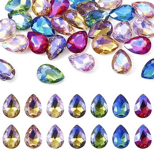 Pandahall 70 Stück tropfenförmige Kristall-Strasssteine, Glas-Strasssteine, spitzer Rücken, facettierter Kristall-Strass, 7 Farben für Schmuckherstellung, Nagelkunst, Bekleidungszubehör Pandahall 70 Stück tropfenförmige Kristall-Strasssteine, Glas-Strasssteine, spitzer Rücken, facettierter Kristall-Strass, 7 Farben für Schmuckherstellung, Nagelkunst, Bekleidungszubehör von PH PandaHall