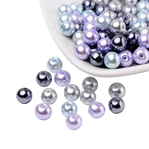 PandaHall Mischung aus Perlen Glas Perlmutt Perleffekt Rosado, Melange 8mm gemischte Farben 13 von PH PandaHall