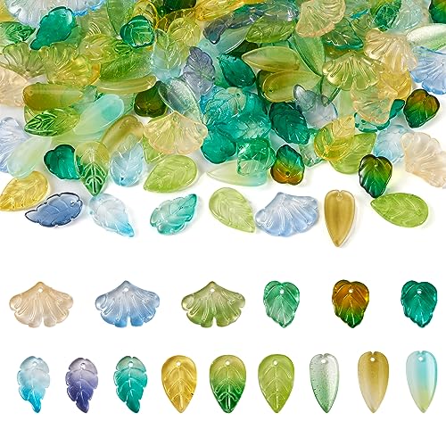 Pandahall Glasperlen mit grünen Blättern, transparente Kristall-Baumblätter, Anhänger, niedliche grüne Blattperlen, Kappen für Schmuckherstellung, Halskette, 150 Stück Pandahall Glasperlen mit grünen Blättern, transparente Kristall-Baumblätter, Anhänger, niedliche grüne Blattperlen, Kappen für Schmuckherstellung, Halskette, 150 Stück von PH PandaHall