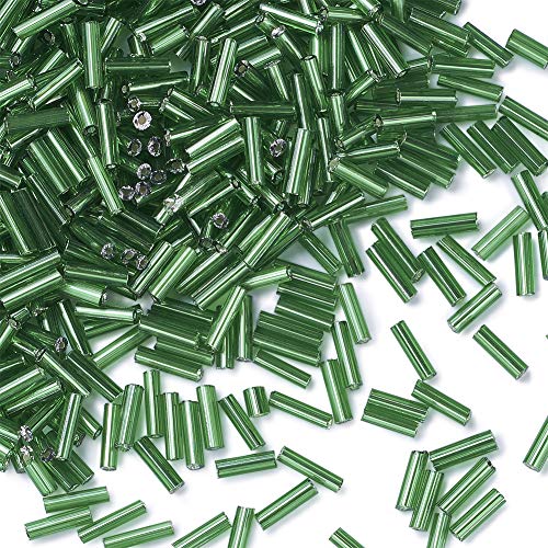 Pandahall Glasperlen mit silberfarbenem Rand, 6 x 1,8 mm, klare Röhre, lose Glasperlen, Abstandshalter für Schmuckherstellung, 1250 Stück/50 g, Limettengrün Pandahall Glasperlen mit silberfarbenem Rand, 6 x 1,8 mm, klare Röhre, lose Glasperlen, Abstandshalter für Schmuckherstellung, 1250 Stück/50 g, Limettengrün von PH PandaHall