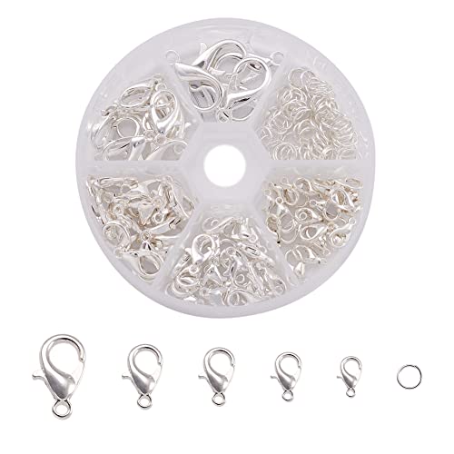 Pandahall Karabinerverschlüsse aus Zinklegierung und Biegeringen, zur Herstellung von Armbändern, Halsketten und Schmuck (Silber) von PH PandaHall